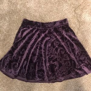 Suede purple skirt